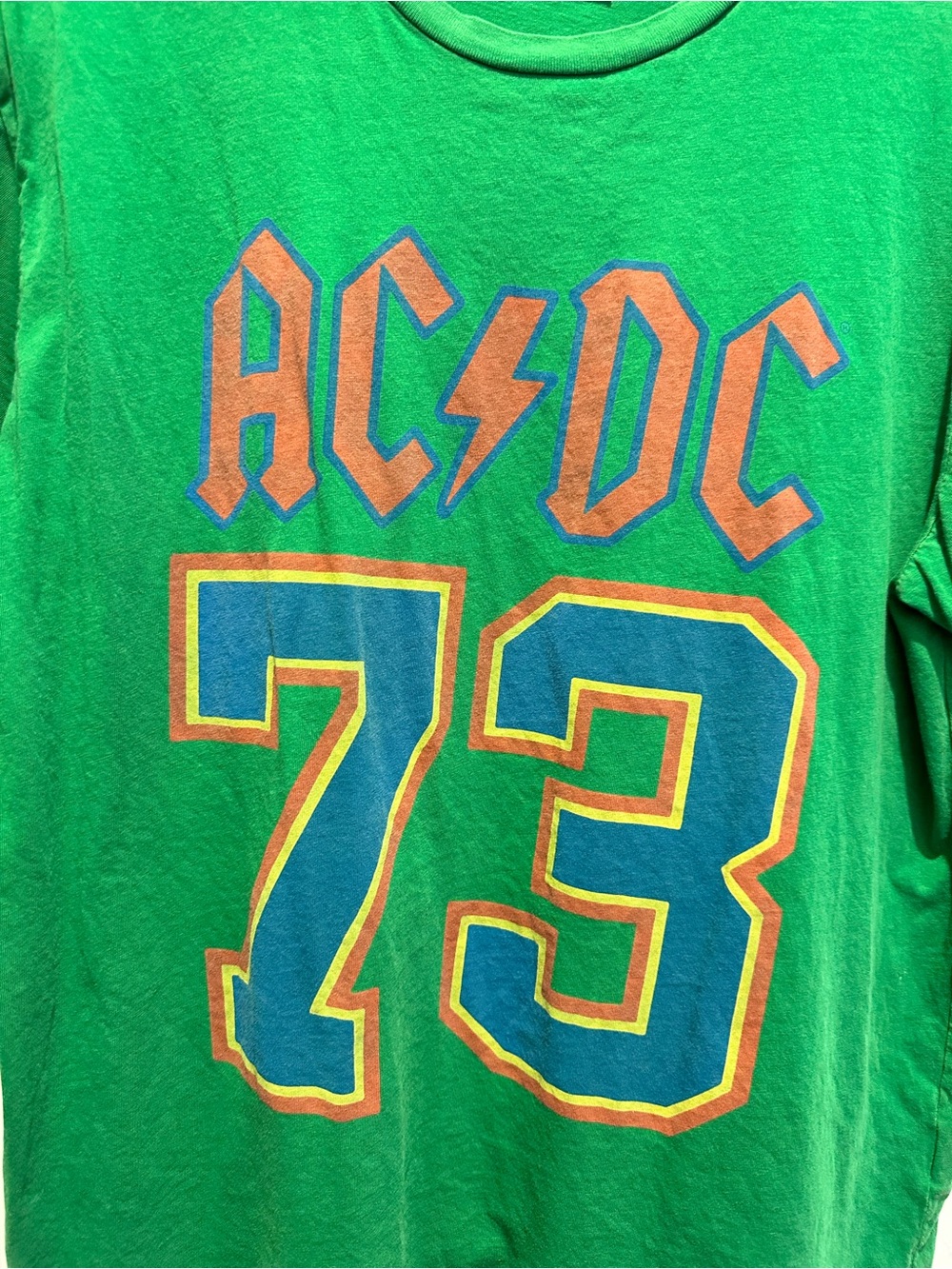 Original Retro Brand Green Short Sleeve Tee with Blue and Orange '73 Graphic - Picture 2 of 6